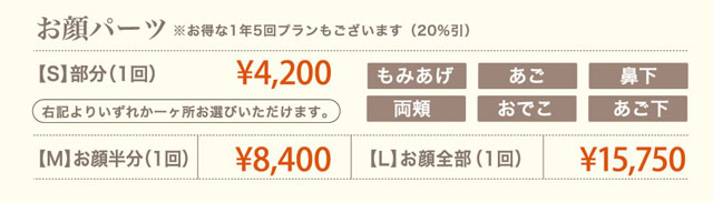 お顔パーツ